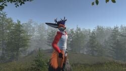 anthro anthro_only canid fox fur furry furry_only male_only orange_fur rexouium tagme vr_media vrchat vrchat_avatar wenge white_fur