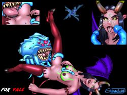 1boy 1girls 2014 anal anal_sex black_hair blizzard_entertainment cum cum_on_face cum_on_tongue facial horns original_character pussy sex shina spread_legs succubus tentacle tongue tongue_out vaginal_penetration vale_(warcraft) warcraft world_of_warcraft