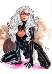 1girls 2021 ball_of_yarn big_breasts black_cat_(marvel) blue_eyes bulging_breasts ed_benes_studio felicia_hardy female female_only glasses iago_maia latex_suit long_hair looking_at_viewer marvel marvel_comics skin_tight solo spider-man_(series) tagme white_hair