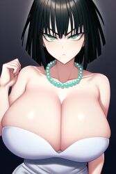 1girls ai_generated angry angry_face bangs belly belly_button big_breasts bob_cut breasts busty cleavage clothed clothing collared_dress curvaceous curvy curvy_body curvy_female curvy_figure dark_green_hair dress eye_contact eyelashes eyeliner female female_focus female_only fringe front_view fubuki_(one-punch_man) green_eyes green_hair hips hourglass_figure huge_breasts large_breasts light-skinned_female light_skin lips lipstick looking_at_viewer makeup medium_hair midriff nai_diffusion one-punch_man one_breast_bigger short_hair slim slim_waist solo solo_female solo_focus stable_diffusion standing stomach thick thick_legs thick_thighs thin_waist tight_clothing voluptuous waist wedding_dress wide_hips