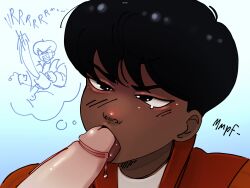 angry asian boy_rape chainsaw dark_skin drooling forced forced_oral gay kanedasimp_(artist) licking_penis male male/male male_only miserable oral oral_rape oral_sex rape tan_skin tear text thinking thought_bubble