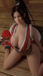 1girls 3d big_breasts big_thighs black_hair breasts busty cleavage fatal_fury female female_only full_cleavage huge_breasts huge_thighs kallenz king_of_fighters large_breasts large_thighs mai_shiranui ponytail snk thick_thighs thighs voluptuous