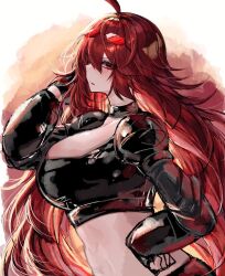 1girls agent_gf_(friday_night_funkin) ahoge big_breasts friday_night_funkin girlfriend_(friday_night_funkin) large_breasts long_hair looking_at_viewer red_eyes red_hair usa37107692