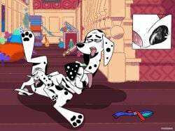 101_dalmatian_street 101_dalmatians delilah_(101_dalmatians) disney disney_xd dylan_(101_dalmatians) feral_on_feral penis pussy