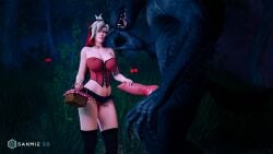 3d big_breasts canine_penis halloween_2022 mercy monster overwatch partially_clothed sanmie3d tagme werewolf