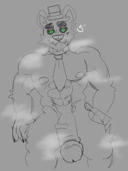 1boy abs animatronic anthro balls canine dog domestic_dog erection fur furry gay genitals green_eyes hand_on_hip kisaxer! looking_at_viewer male male_only moobs muscular muscular_male nipples pecs penis prophecyx smiling steam top_hat uncut veiny_penis youtube_hispanic youtuber youtuber_boy