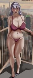 1girls big_breasts black_clover bra breasts heels hi_res hourglass_figure irisart13 large_breasts lingerie noelle_silva purple_eyes silver_hair solo string_panties thick_thighs thong twintails underwear voluptuous wide_hips