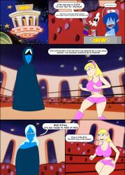 bloodyblender blue_diamond_(steven_universe) dc doctor_skullman giantess kitten_(teen_titans) steven_universe teen_titans umbra_(bloodybleander) wrestling yuri