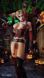 1futa 3d 3d_(artwork) alternate_version_available animated armwear batman:_arkham_city batman_(series) belt big_breasts blender blender_(software) blender_cycles blonde_hair breasts casual clothing corset dc dc_comics dialogue dyed_hair firearm flaccid flaccid_penis footwear foreskin functionally_nude functionally_nude_futanari futa_only futadom futanari halloween handgun handwear harley_quinn harley_quinn_(arkham) harley_quinn_(arkham_city) intersex kassowit kittenvox legwear lipstick midriff navel neckwear nipples partially_clothed partially_nude penis rocksteady_studios solo sound swinging_penis twintails video video_game video_game_character video_games voice_acted weapon