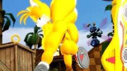 3d animated anthro anus ass balls big_ass big_penis burstingseas buzz_bomber erection exposed_torso femboy footwear fur furry handwear looking_back male male_focus miles_prower no_sound non-human penis sega self_upload shatteredshor short_playtime solo_focus sonic_(series) source_filmmaker tagme tail tails twerking video yellow_fur