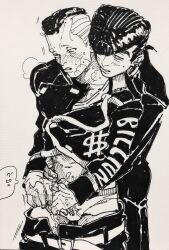 2boys clothing diamond_is_unbreakable jojo's_bizarre_adventure josuke_higashikata male male/male male_only okuyasu_nijimura penis yaoi