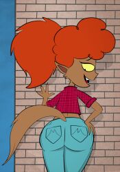 1girls 2018 aged_up ass ass_focus big_ass black_claws black_eyes brown_fur claws clothed clothing eyebrows fangs female female_only fur furry hand_on_hip hand_on_own_hip hanna-barbera jeans looking_at_ass looking_at_own_ass monster monster_girl older orange_hair pants plaid pockets pointy_ears ponytail scobionicle99 scooby-doo scooby-doo_and_the_ghoul_school sharp_claws sharp_nails solo tagme tail teenager teeth tongue winnie_werewolf yellow_sclera