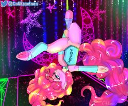 1girls absurd_res bronie caliluminos clothing dancing equid equine female female_only feral footwear hasbro hi_res horse mammal my_little_pony pinkiepie pole pole_dancing pony socks solo solo_female ych