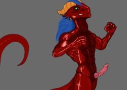 absurd_res anthro astor genitals hi_res lizard male penis remer reptile scalie solo