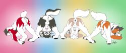 absurd_res anus ass balls dogget_(doggettdouglasmcdog) doggettdouglasmcdog dusk_lycanroc generation_7_pokemon genitals group hand_on_butt hi_res jack-o'_pose looking_at_viewer looking_back lycanroc male midday_lycanroc midnight_lycanroc nintendo penis pokemon pokemon_(species) pose smile spikes teeth the_legend_of_zelda twilight_princess video_games wolf_link