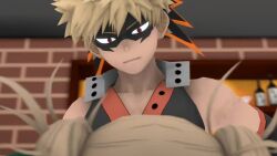 1boy 1girls 3d animated blonde_hair clenched_teeth clothed female gloves head_grab hero_outfit_(mha) himiko_toga implied_fellatio implied_oral katsuki_bakugou male mask mp4 my_hero_academia no_sound oral tagme tarrotherambler video