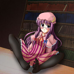 cum cum_on_body cum_on_feet cum_on_lower_body feet female pantyhose patchouli_knowledge touhou