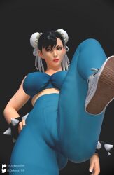 1girls 3d big_ass big_breasts big_pussy cameltoe capcom chun-li darkmen3110 female female_only mature_female milf patreon_username solo spandex street_fighter street_fighter_v thick_thighs twitter_username wide_hips