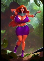 1girls 2020s 2021 5ofresh_5oclean ai_generated alien alien_girl areolae armpits bare_shoulders big_breasts breasts clothed clothes clothing dc dc_comics eyebrows eyelashes female female_only green_eyes green_sclera hips huge_breasts humanoid jungle koriand'r large_breasts long_hair red_hair skirt solo solo_female starfire superheroine tagme teen_titans thick thick_thighs thighs top_heavy wide_hips