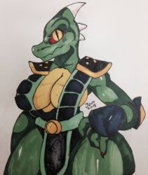 1girls anthro anthro_only ass breasts female female_only green_body hand_on_hip looking_at_viewer mortal_kombat mortal_kombat_deadly_alliance reptile_(mortal_kombat) reptile_humanoid rule_63 scales scalie scalie_humanoid solo theburudoragon thick thick_thighs useless_clothing