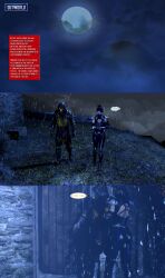 1boy 1boy1girl 1girls 3d kitana mortal_kombat mortal_kombat_11 night rain scorpion_(mortal_kombat) smokescreen117 unseen_male_face