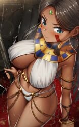 1girls blue_eyes body_jewelry breasts brown_hair brown_skin curvy dark-skinned_female dark_skin egyptian egyptian_female fate/grand_order fate_(series) female female_only hi_res hips huge_breasts isis_ishtar long_hair nitocris_(fate/grand_order)_(cosplay) revealing_clothes slim_waist solo solo_female sweaty_breasts thick_thighs thighs thighs_together type-dog wide_hips yu-gi-oh!