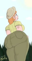 ass forest freckles park_ranger ranger_tabes red_hair uniform we_bare_bears