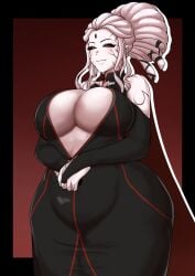 . 1girls big_breasts breasts busty child_bearing_hips curvaceous curvy curvy_body curvy_female curvy_figure female huge_breasts large_breasts milf ookii0199 pale-skinned_female pale_skin plump red_eyes rwby salem_(rwby) smile smiling veins voluptuous white_skin wide_hips