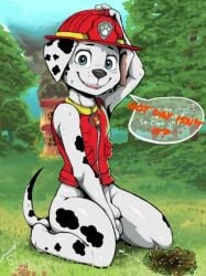 armpits canine cock dalmatian diacordst diacordst_(artist) dick dog_penis fire_fighter furry marshall_(paw_patrol) paw_patrol penis solo soloü solo_male uniform