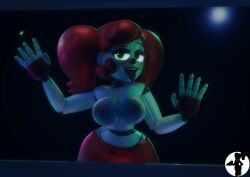 3d 3d_(artwork) against_glass against_surface against_wall baby_(fnafsl) big_breasts breast_press circus_baby circus_baby_(fnaf) exposed_breasts exposed_torso five_nights_at_freddy's five_nights_at_freddy's:_sister_location fnaf green_eyes looking_at_viewer polsy sister_location so87baby solo solo_female summer_of_87_baby tongue_out