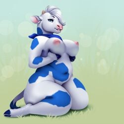 alternate_version_available breasts chubby female holding_breasts lactaid lactaid_cow pink_nipples pink_nose revadiehard