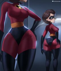 1girls ass big_ass big_breasts bodysuit bottom_heavy breasts brown_hair bubble_ass bubble_butt busty canonical_scene clothing digital_media_(artwork) disney echosaber elastigirl elastigirl_ass_redraw eyebrows eyelashes eyes female female_focus female_only hair helen's_ass_check helen_parr hero heroine hips hourglass_figure huge_ass huge_breasts human jpeg large_ass large_breasts legs light-skinned_female light_skin lips looking_at_mirror mature_female milf mirror mother pixar short_hair smooth_skin solo solo_female standing superhero superheroine teeth the_incredibles the_incredibles_2 thick thick_hips thick_legs thick_thighs thighs top_heavy upper_body voluptuous waist wide_hips