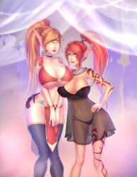 1futa 1girls big_breasts big_penis blood_elf breasts clothed clothing duo erection female futa_with_female futanari humanoid humanoid_penis kyrie_(kyriesfm) light-skinned_female light-skinned_futanari light_skin m000 mostly_nude nearie oc penis standing thick_thighs thighhighs warcraft wide_hips world_of_warcraft