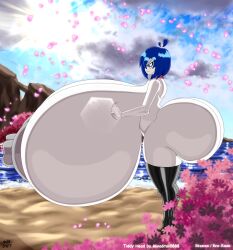 blue_hair dw7 ero-enzo gigantic_breasts huge_ass huge_breasts hyper hyper_ass hyper_breasts meat_wall_(body_type) purple_eyes short_hair shortstack thick_thighs thighhighs third-party_edit tiddy_(megabippy) white_skin