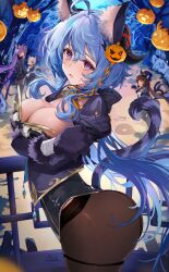 4girls animal_ears ass big_ass big_breasts big_butt blue_hair bubble_ass bubble_butt butt curvy fat_ass female female_only ganyu_(genshin_impact) genshin_impact halloween horns hu_tao_(genshin_impact) keqing_(genshin_impact) large_ass large_breasts long_hair looking_at_viewer multiple_girls pantyhose purple_eyes qiqi_(genshin_impact) tail thick voluptuous yuzuyu7cat