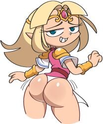 1girls a_link_between_worlds ass big_ass bubble_butt dat_ass fat_ass female female_only large_ass looking_at_viewer looking_back no_pants no_skirt panties princess_zelda simple_background smile smug solo the_legend_of_zelda thick_thighs thong vilepluff wide_hips zelda_(a_link_between_worlds)