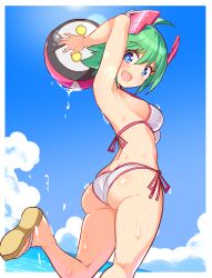 ass balloon bikini blue_eyes cougar1404 green_hair tagme