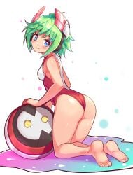 ass blue_eyes cougar1404 feet green_hair swimsuit tagme