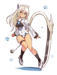 cat_ears cat_tail catgirl cougar1404 cute heterochromia tagme tan_skin thighs weapon