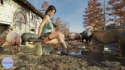 3d lara_croft lara_croft_(survivor) pig smut3d tagme tomb_raider