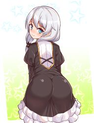 ass ass_in_dress bending_over blue_eyes cougar1404 tagme white_hair