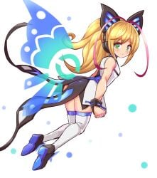 blonde_hair butterfly_wings cougar1404 cute green_eyes tagme thighhighs