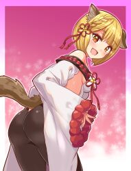 animal_ears ass bending_forward blonde_hair cougar1404 pantyhose tagme