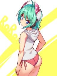 ass blue_eyes cougar1404 green_hair red_panties tagme