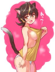 amber_eyes cat_ears cat_tail catgirl cougar1404 panties sweat tagme