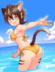 amber_eyes bikini cat_ears cat_tail catgirl cougar1404 tagme tomboy