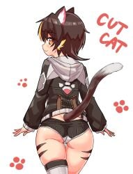 amber_eyes ass ass_cleavage butt_crack cat_ears cat_tail catgirl cougar1404 from_behind tagme tomboy