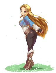 blonde_hair breath_of_the_wild cougar1404 green_eyes princess_zelda tagme the_legend_of_zelda tight_clothing zelda_(breath_of_the_wild)