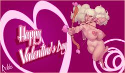 big_breasts blonde_hair completely_nude completely_nude_female holidays huge_breasts light-skinned_female light_skin rekks thick_thighs twintails valentine's_day voluptuous