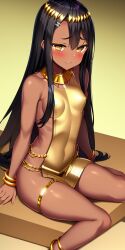 1girls ai_failure ai_generated black_hair blush breasts brown_eyes clothed clothing egyptian egyptian_clothes egyptian_mythology female_focus female_only hayase_nagatoro hi_res long_hair looking_at_viewer nai_diffusion navel pixiz-sama please_don't_bully_me,_nagatoro revealing_clothes simple_background small_breasts smile solo stable_diffusion tan tan_skin tanned